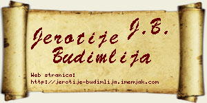 Jerotije Budimlija vizit kartica